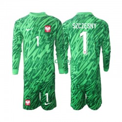 Camisola Polónia Szczesny 1 Guarda-redes Criança Equipamento Terceiro 2024 Manga Comprida